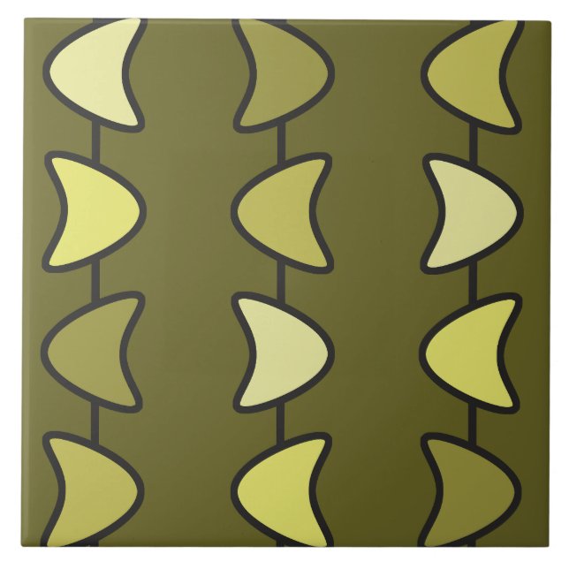 Carreau L'ère atomique Boomerangs Olive Green (Devant)