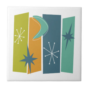 Carreau L'Ère Atomique Rectangue Les Étoiles Boomerang Mid