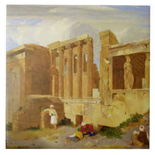 Carreau L'Erechtheum, Athènes, avec des figures dans le