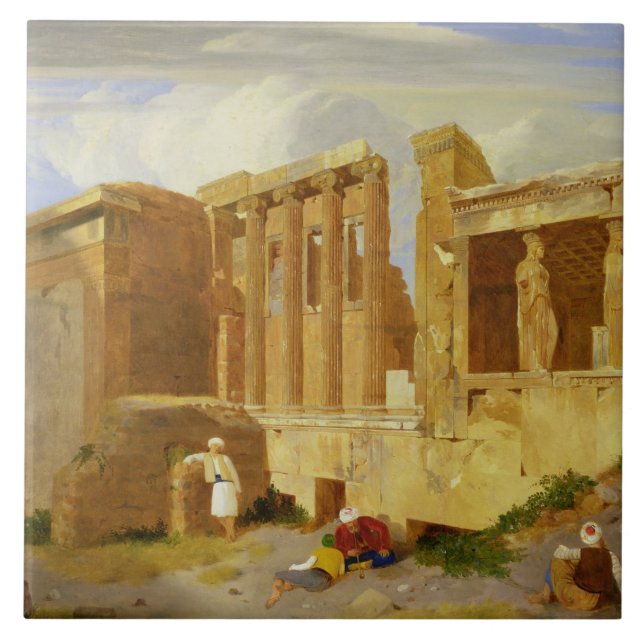 Carreau L'Erechtheum, Athènes, avec des figures dans le (Devant)