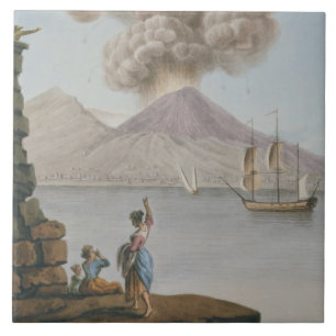 Carreau L'éruption du Vésuve, lundi 9 août 1779, plat