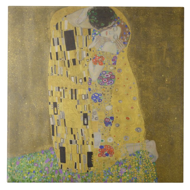 Carreau Les amoureux embrasser Embrace par Gustav Klimt (Devant)