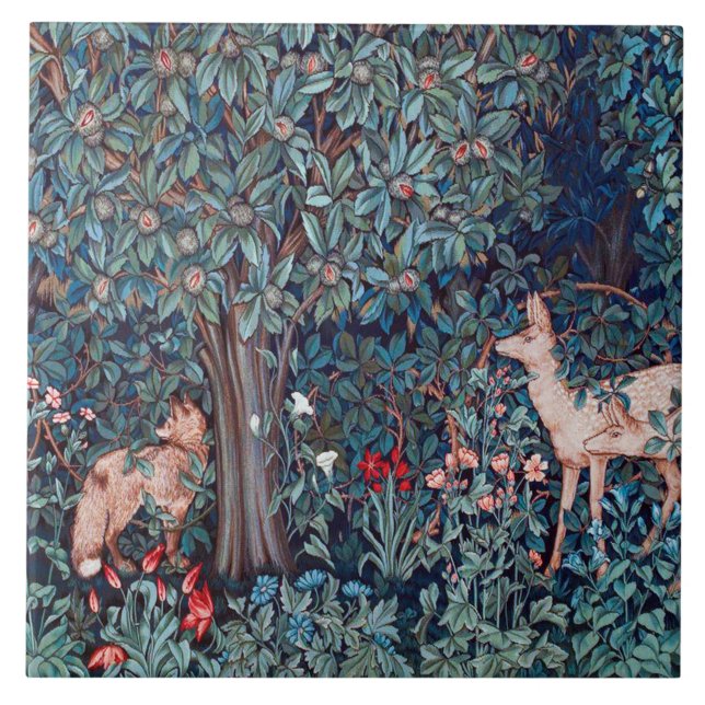 Carreau Les animaux dans la forêt, William Morris (Devant)