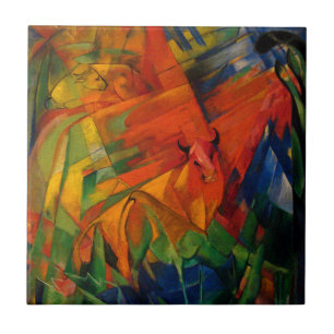 Carreau Les animaux dans un paysage par Franz Marc