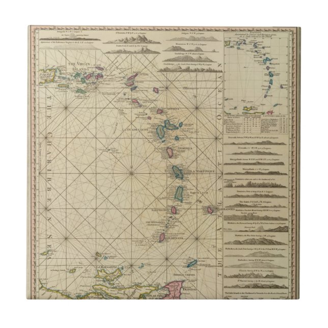 Carreau Les Antilles, îles de Charibbee (Devant)