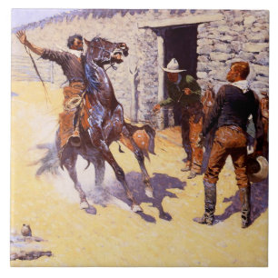 Carreau "Les Apaches - L'alarme" par Frederic Remington