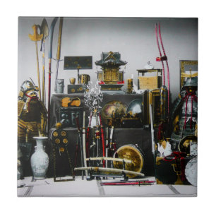 Carreau Les armes et l'armure du Japon samouraï antique