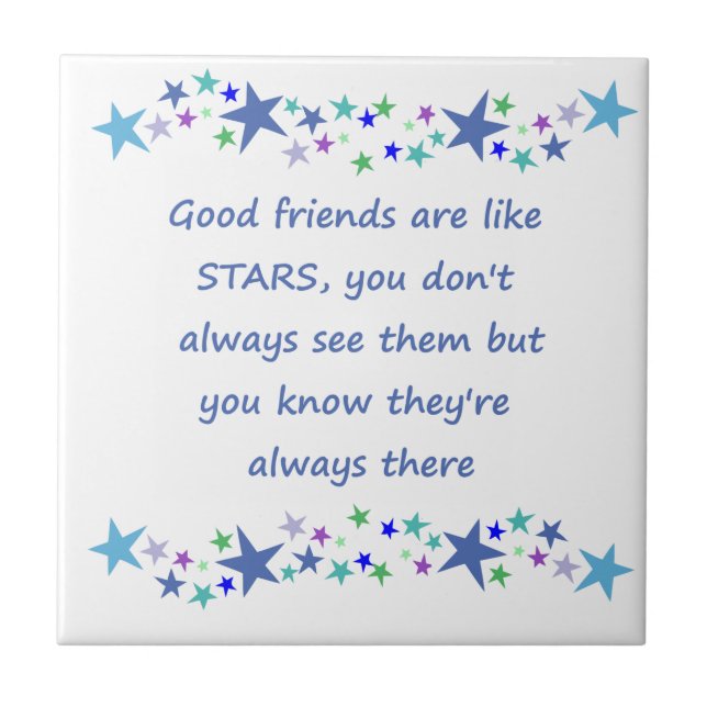 Carreau Les bons amis sont comme des étoiles Citation Insp (Devant)