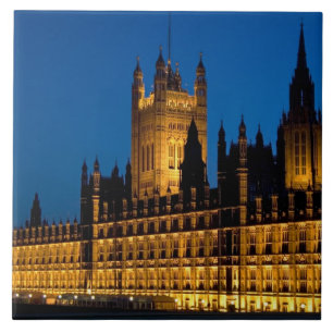 Carreau Les Chambres du Parlement la nuit dans la ville de