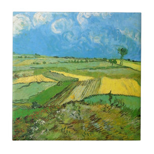 Carreau Les champs de blé de Van Gogh à Auvers sous ciel n