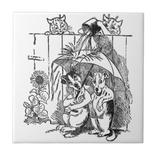 Carreau Les chats allègres trempent des chiens Louis