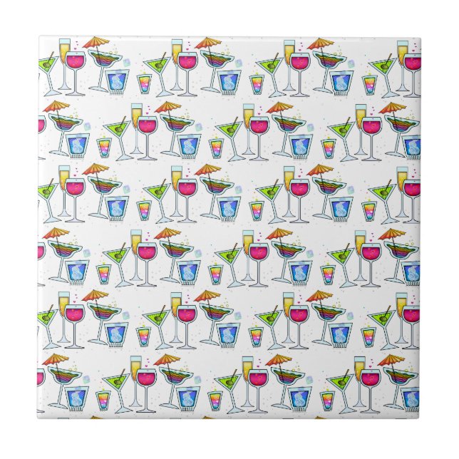 CARREAU LES COCKTAILS LÈVENT LA TUILE EN VERRE - DESSOUS (Devant)
