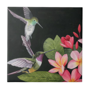 Carreau Les colibris de la Plumeria