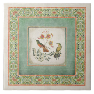 Carreau Les colibris vintages n de Chinoiserie fleurit le