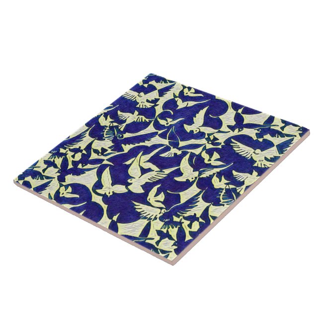 Carreau Les colombes en vol (Côté)