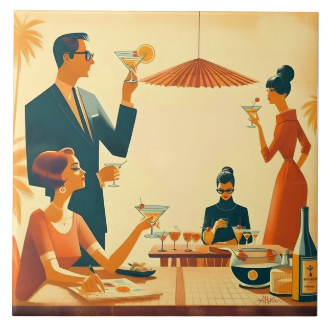 Carreau Les critiques de cocktail Martini du milieu du siè (Devant)