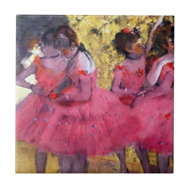 Carreau Les Danseuses roses, avant le ballet d'Edgar Degas (Devant)
