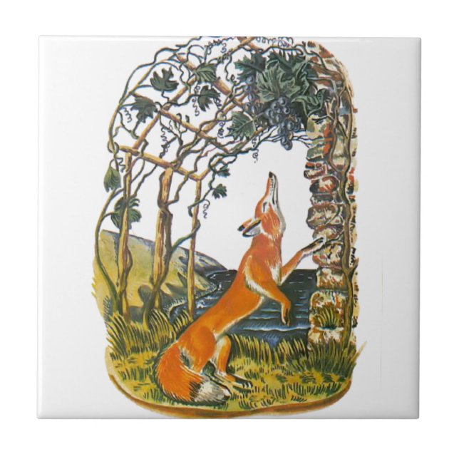 Carreau Les fables d'Ésope, le renard et les raisins (Devant)