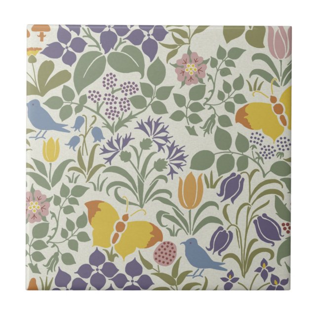 Carreau Les Fleurs sauvages de Voysey (Devant)