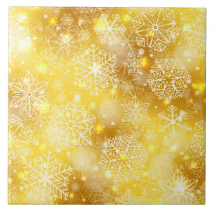 Carreau Les flocons de neige en or