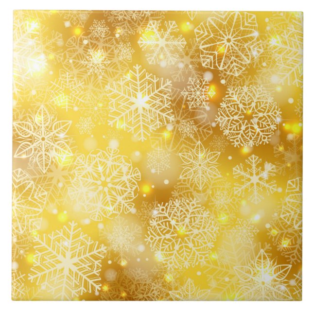 Carreau Les flocons de neige en or (Devant)