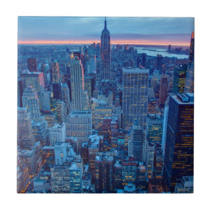 Carreau Les gratte-ciel de Manhattan sont allumés