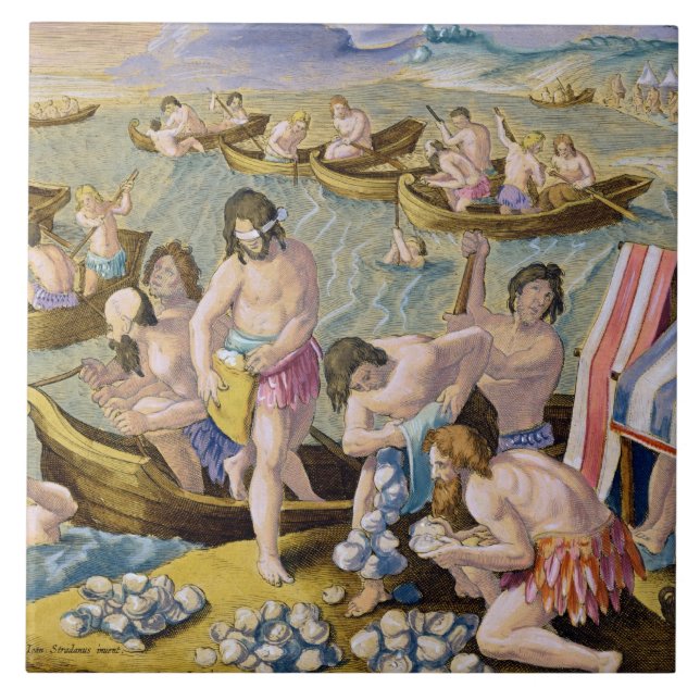 Carreau Les Indiens plongeant pour des perles, plaquent 93 (Devant)