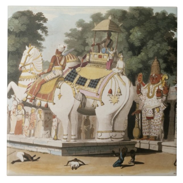 Carreau Les indigènes rendent hommage à leur règle, gravée (Devant)