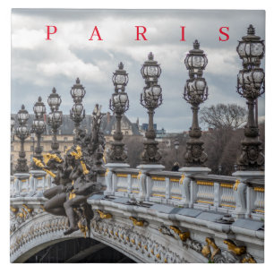 Carreau Les lampadaires de Paris Pont Alexandre III en cé