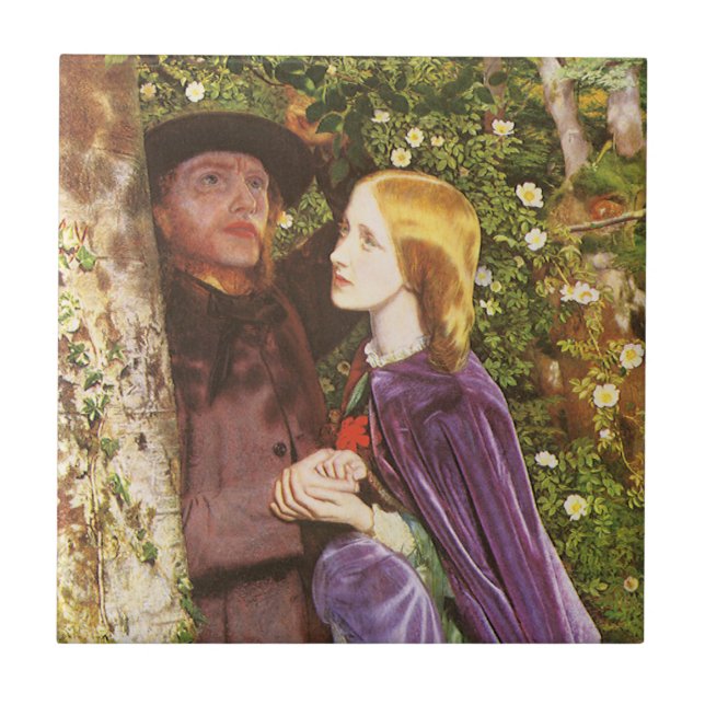 Carreau Les Longs Fiançailles par Arthur Hughes, Art Vinta (Devant)