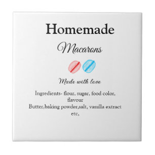 Carreau Les macarons faits maison ajoutent des ingrédients