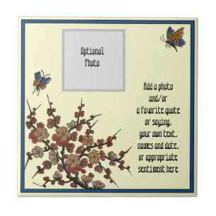 Carreau Les papillons en fleurs de cerisiers longs françai