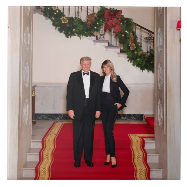 Carreau Les pas de Noël Président Donald Trump & Melania (Devant)