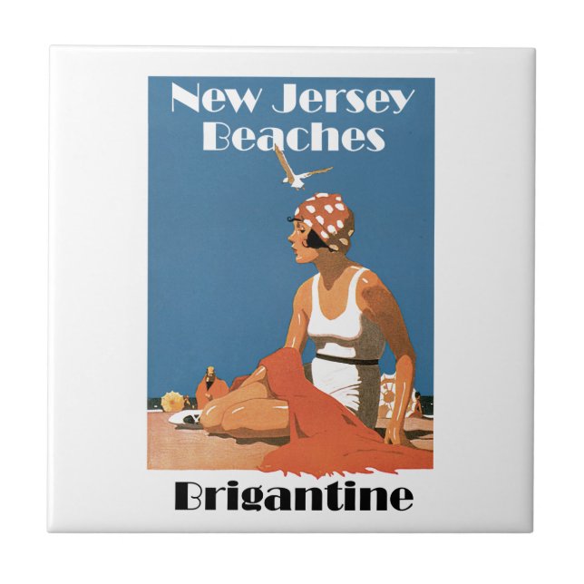 Carreau Les plages du New Jersey ~ Brigantine (Devant)