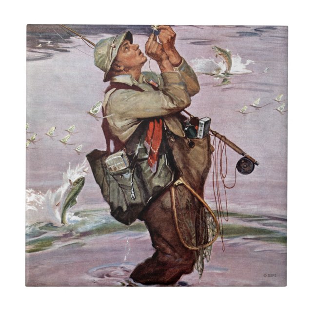 Carreau Les poissons sont en train de sauter (Devant)