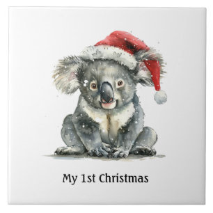 Carreau Les premières câlins de Noël de Koala, personnalis