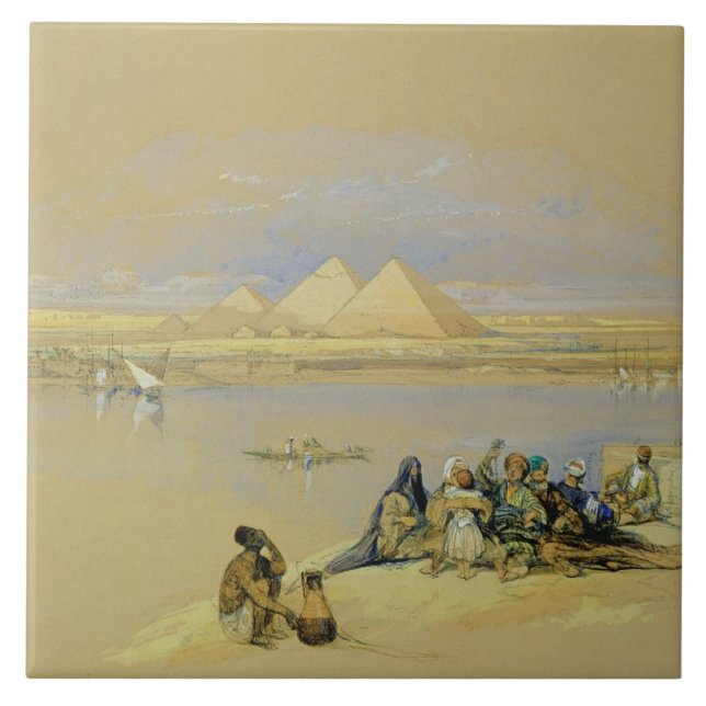 Carreau Les pyramides à Gizeh, près du Caire (la semaine) (Devant)