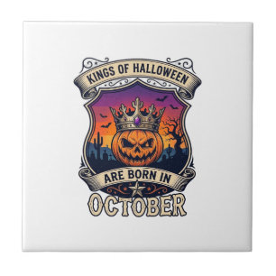 Carreau Les Rois D'Halloween Naissent Octobre Couronne Cit
