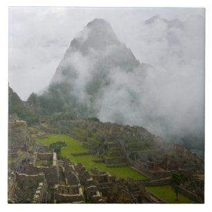 Carreau Les ruines antiques de Machu Picchu avec les Andes