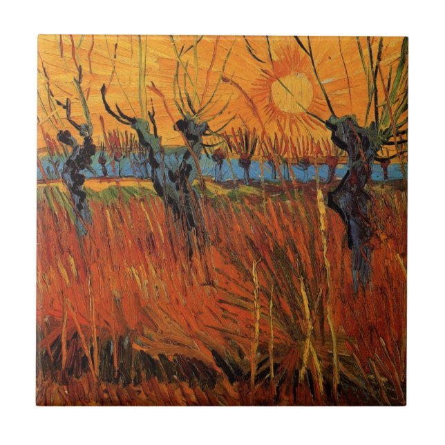 Carreau Les saules au coucher du soleil par Vincent van Go (Devant)