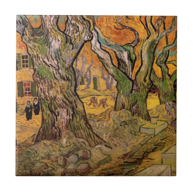 Carreau Les sens de la route par Vincent van Gogh (Devant)