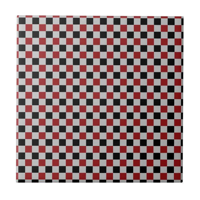 Carreau Les styles ceramiques de Black, Gray and Red Check (Devant)
