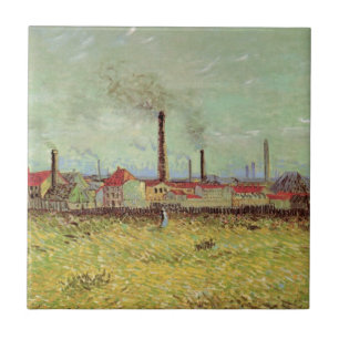 Carreau Les usines à Asnieres par Vincent van Gogh
