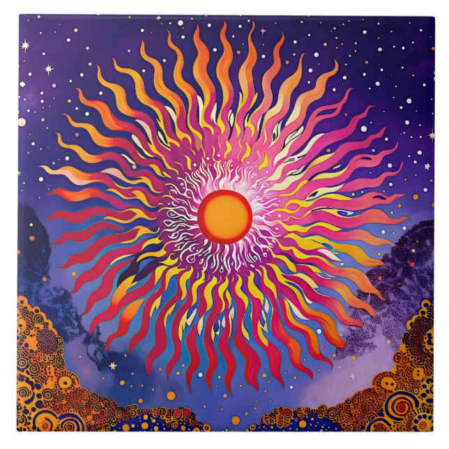 Carreau "Les Whispers solaires dans le ciel" Le soleil (Devant)