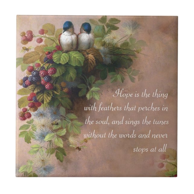Carreau L'espoir est la chose avec la tuile artistique de (Devant)