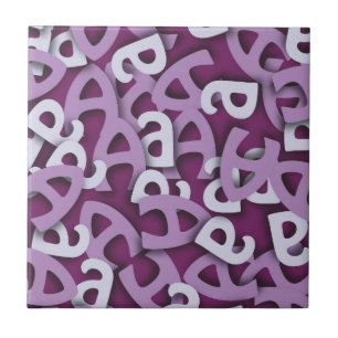 Carreau Lettre A violet