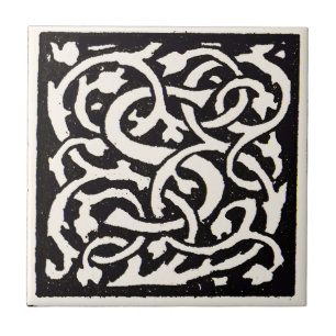 Carreau Lettre Art Nouveau S Monogramme Vintage