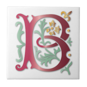 Carreau Lettre B Monogramme Fleur de lis