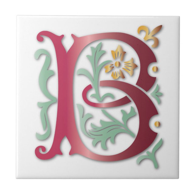Carreau Lettre B Monogramme Fleur de lis (Devant)