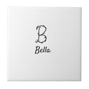 Carreau Lettre B monogramme noir minimal simple ajouter no